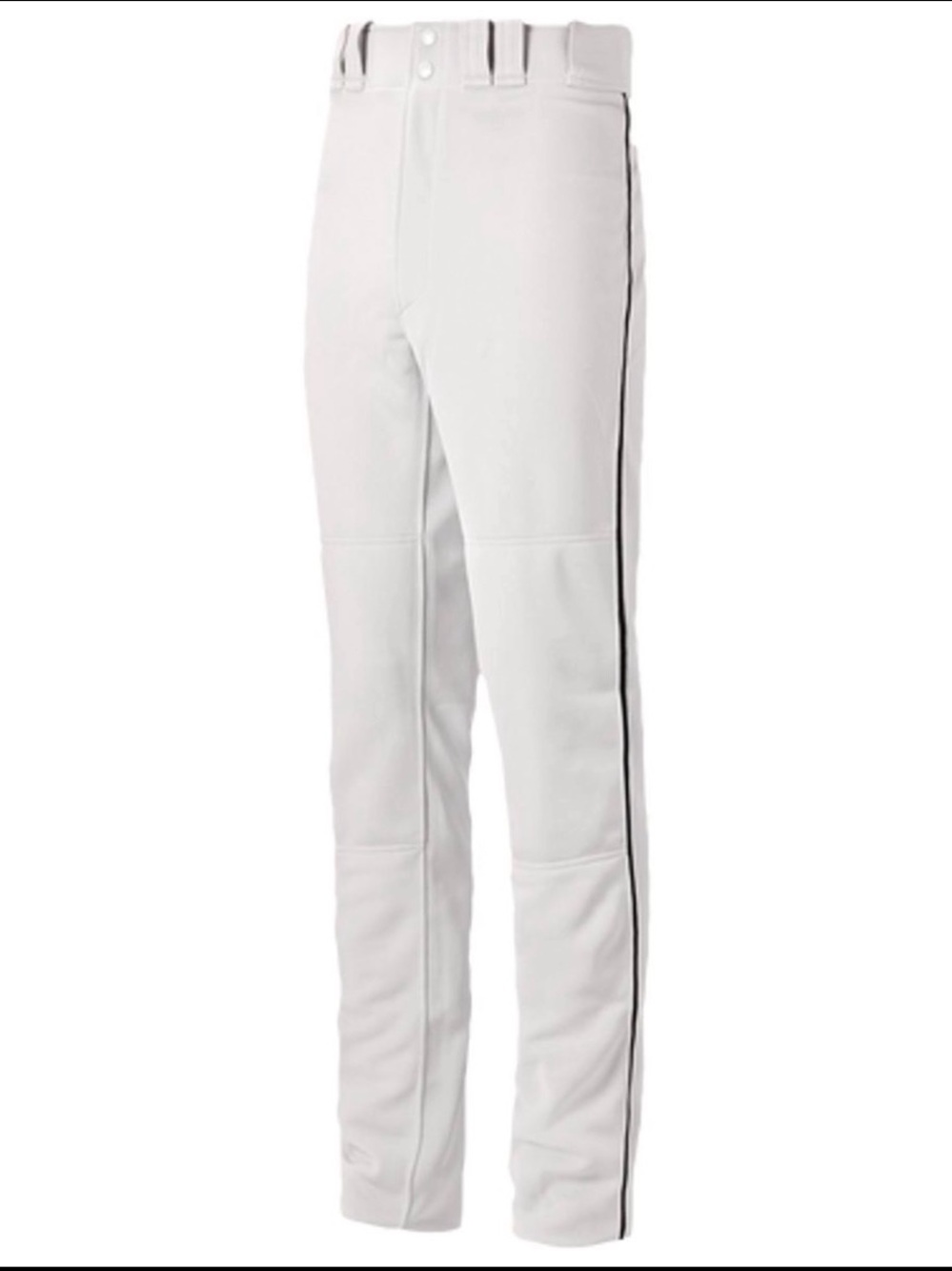 Mizuno Youth White Baseball Pants with Black Side Stripe XL